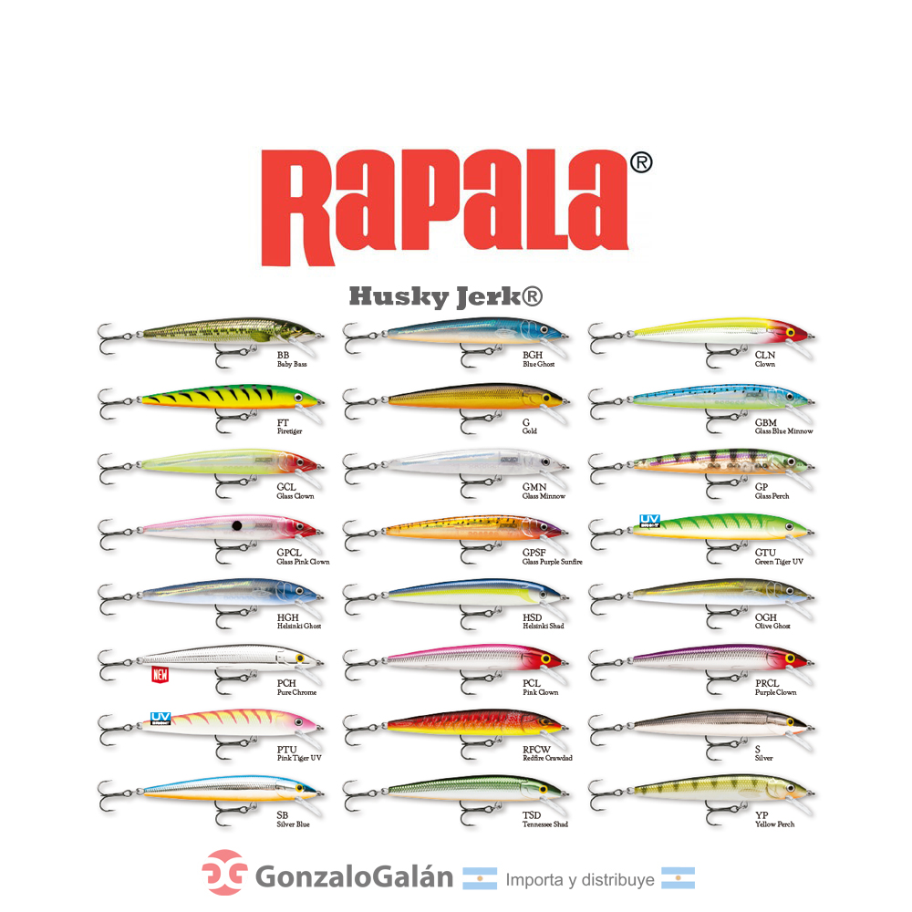Leurre Rapala Husky Jerk - Jerkbait à Flottabilité Neutre